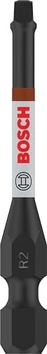 Bosch Professional PRO Robertson Impact Innenvierkant Bit 1/4", R2x55mm, 2 Stück
