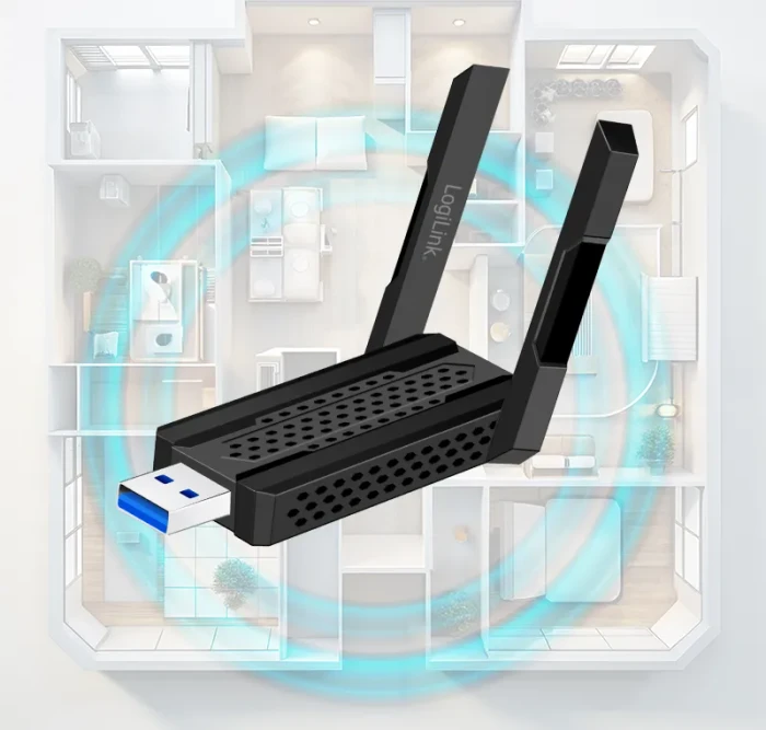 LogiLink WLAN-Adapter, AXE3000, 2.4GHz/5GHz/6GHz WLAN, USB-A 3.0 [Stecker]