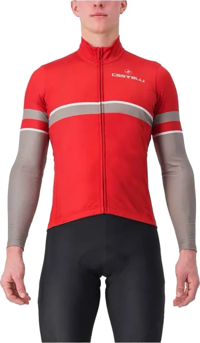 Castelli Retta Trikot langarm pompeian red/nickel gray (Herren)