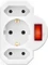 Hama Adapterstecker mit Schalter, 3-fach, 1x Schuko, 2x Euro, weiß Vorschaubild