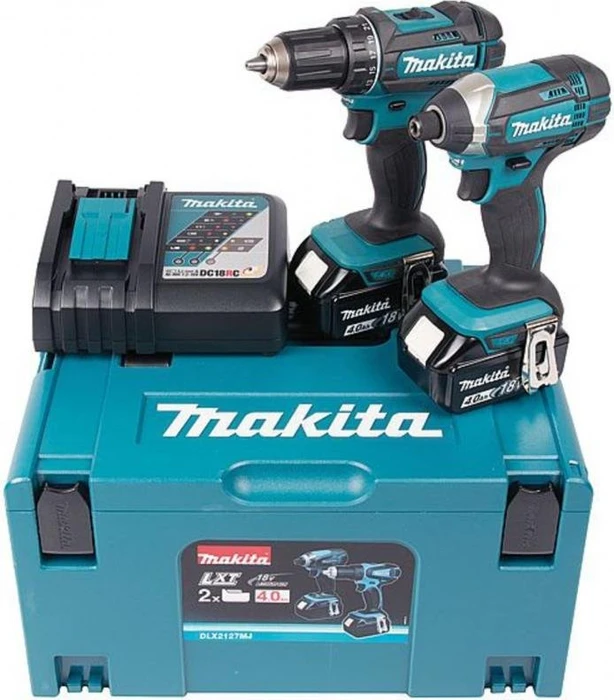 Makita DLX2127MJ Combo Kit Akku-Maschinenset inkl. MAKPAC + 2 Akkus 4.0Ah