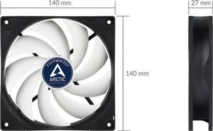 ARCTIC F14 PWM PST schwarz/weiß, 140mm