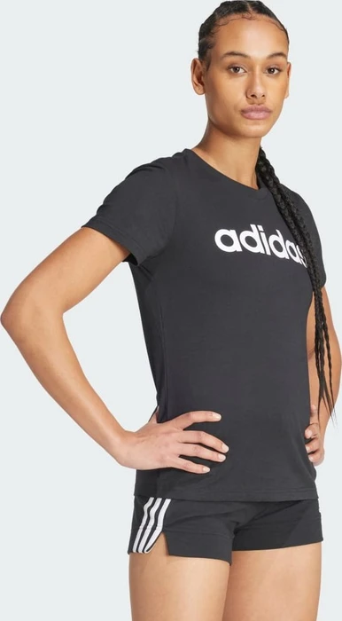 adidas Loungewear Essentials Slim Logo T-Shirt kurzarm schwarz/weiß (Damen)