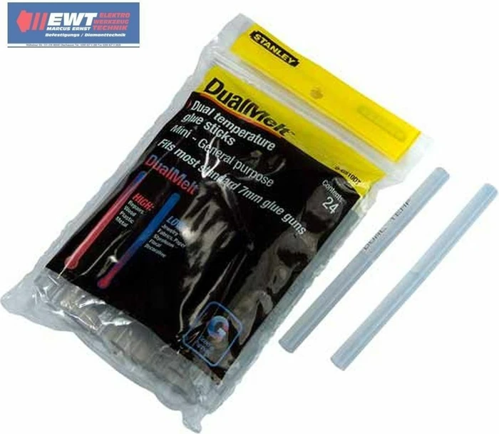 Stanley Dual Melt Heißklebepatronen transparent, 7x100mm, 24 Stück