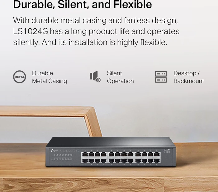 TP-Link LS100 LiteWave Desktop Gigabit Switch, 24x RJ-45