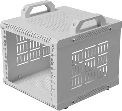 Lanberg Open Rack Series OR10 10" Open Frame Rack 4HE, 4-Pfosten, Flat Pack, IP20, RAL 7035, 300mm tief