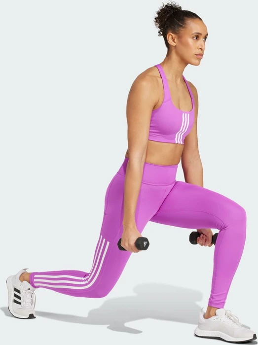adidas Powerimpact Training Medium-Support 3-Streifen Sport-BH purple burst (Damen)