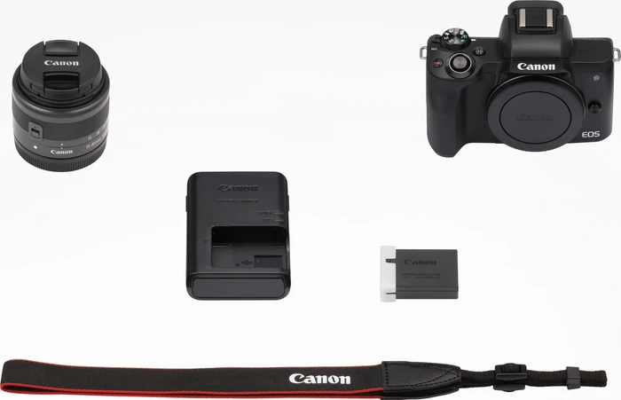Canon EOS M50 schwarz mit Objektiv EF-M 15-45mm 3.5-6.3 IS STM
