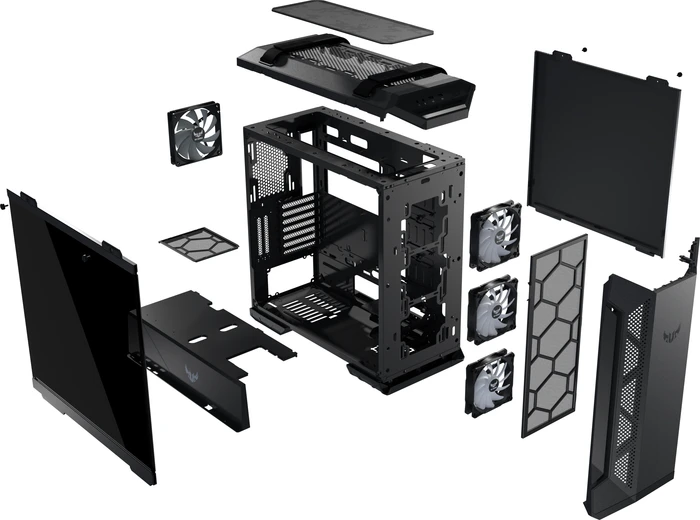 ASUS TUF Gaming GT501, schwarz, Glasfenster