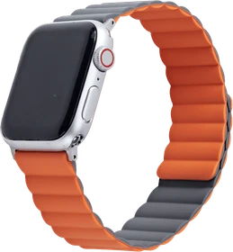 ISY Ersatzband Silikon ISB-2006 für Apple Watch 42mm/44mm/45mm/49mm dunkelgrau/dunkelorange