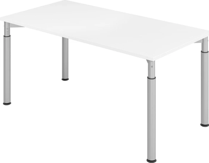Kaiserkraft Vera-Zwo VYS16/W/S Schreibtisch 160x80cm weiß/silber
