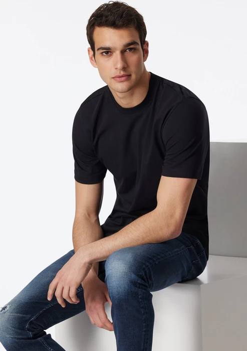 Schiesser 2er-Pack T-Shirt kurzarm schwarz (Herren)