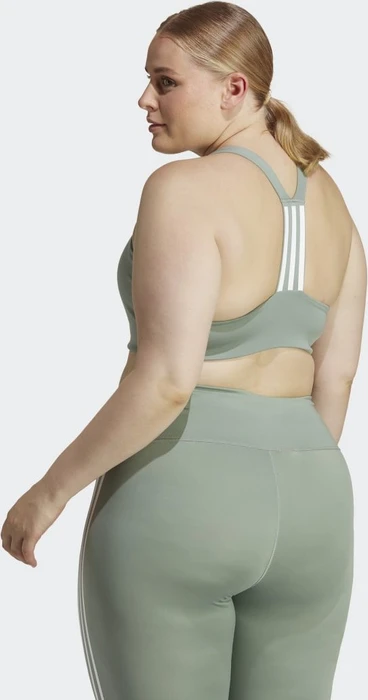 adidas Powerimpact Training Medium-Support große Größen Sport-BH silver green/white (Damen)