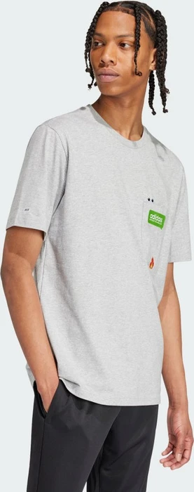 adidas Remoji Pocket Graphic T-Shirt kurzarm medium grey heather (Herren)