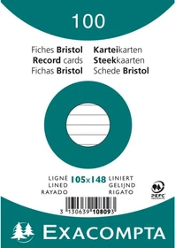 Exacompta Karteikarten, A6, liniert, weiß, 100 Blatt