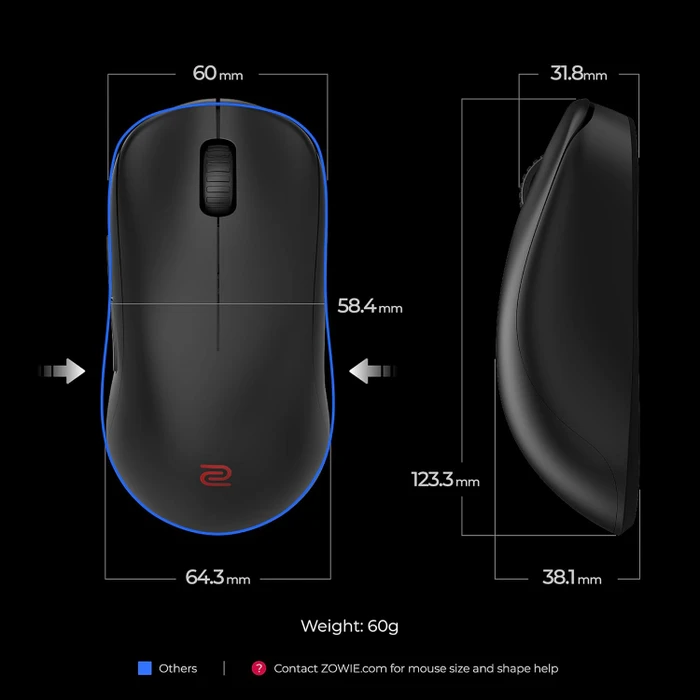 BenQ Zowie U2-DW 4K Wireless mit Ladestation, schwarz, USB