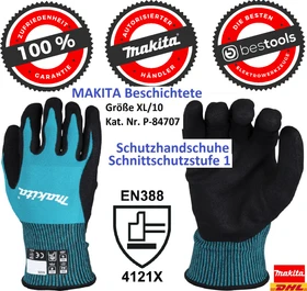 Makita Cut Level 1 Arbeitshandschuhe 10/XL