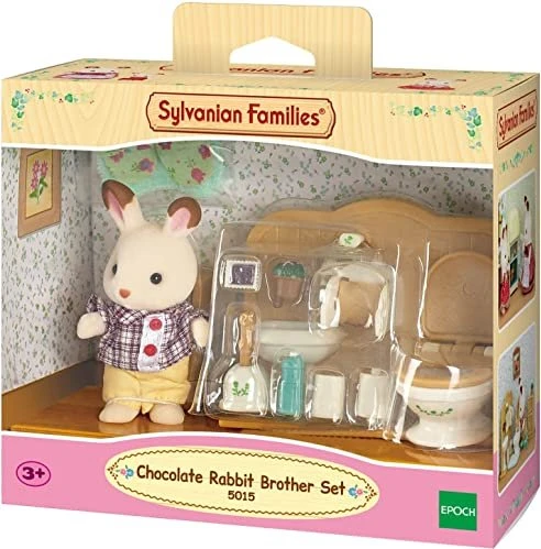 Epoch Sylvanian Families - Sets mit Figuren und Möbeln - Schokoladenhasen Bruder mit Waschraum