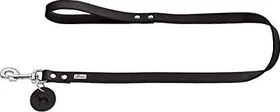 Hunter Hundeführleine, Leder, schlicht, strapazierfähhig, geschmeidig, Handschlaufe, 2.0x100cm, schwarz