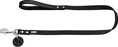 Hunter Hundeführleine, Leder, schlicht, strapazierfähhig, geschmeidig, Handschlaufe, 2.0x100cm, schwarz