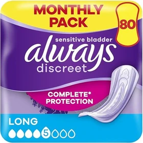 Always Discreet Inkontinenz Long Hygieneeinlage, 80 Stück