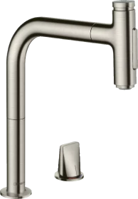 Hansgrohe Metris Select M71 200 2jet ausziehbar mit Schlauchbox edelstahl finish
