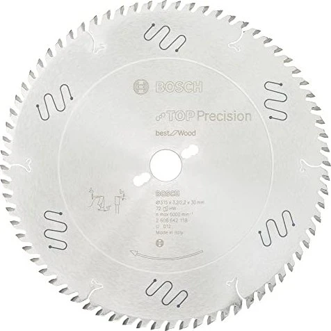 Bosch Professional Top Precision Best for Wood Kreissägeblatt 72Z, 315x2.2x30mm, 1 Stück