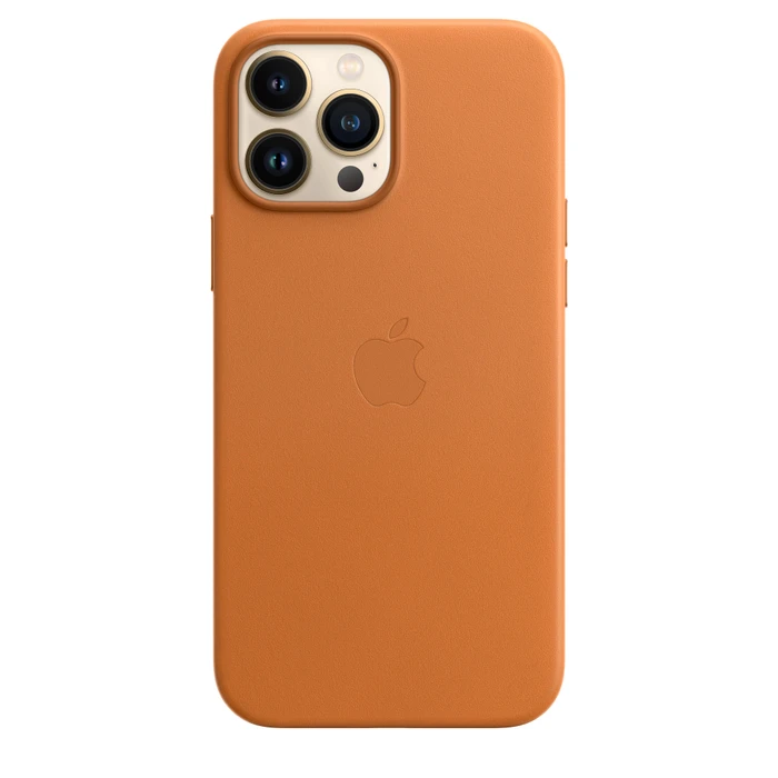 Apple Leder Case mit MagSafe für iPhone 13 Pro Max goldbraun