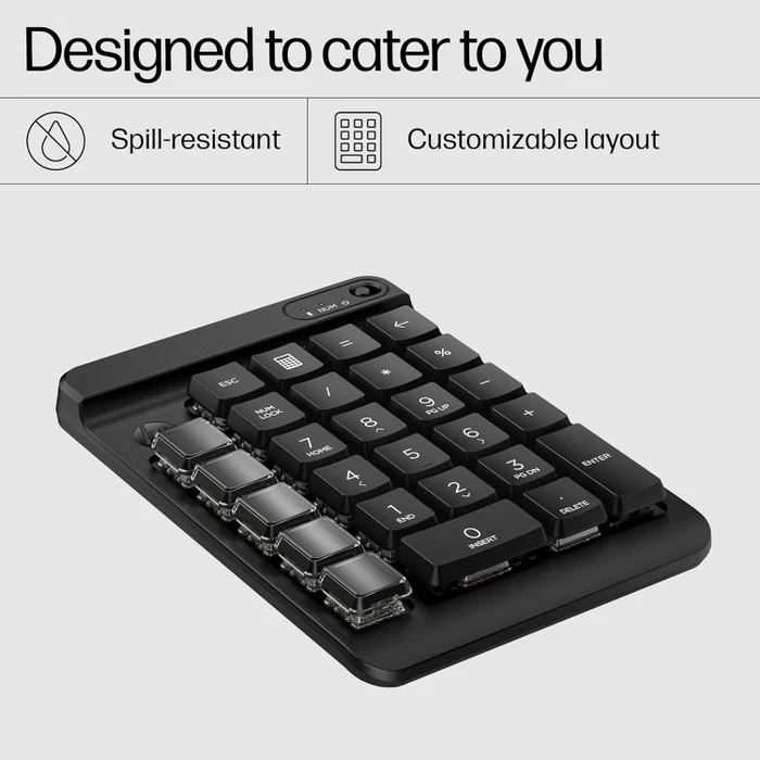 HP 430/435 Programmable Wireless Keypad, schwarz, Bluetooth
