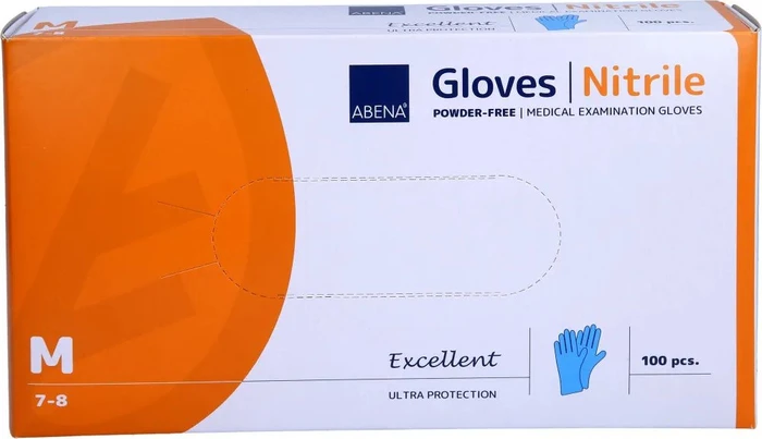 Abena Nitril Einweghandschuhe M transparent, 100 Stück