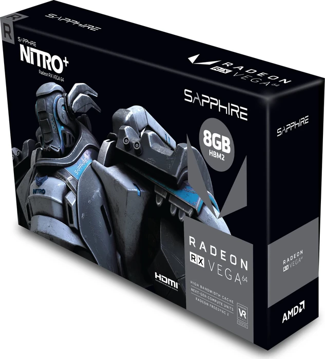 Sapphire Nitro+ Radeon RX Vega 64, 8GB HBM2, 2x HDMI, 2x DP, full retail