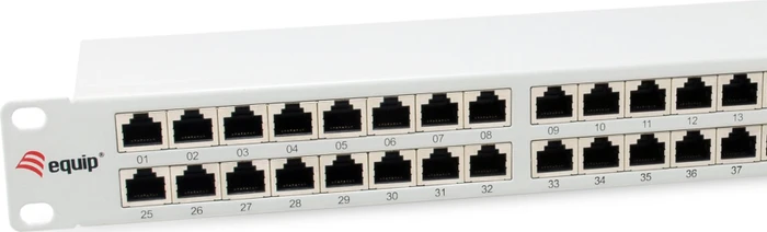 Equip Patchpanel Cat6a, geschirmt, 19", 48-Port, 1HE, 19", 1HE, grau
