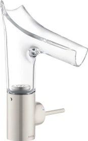 Hansgrohe Axor Starck V 140 Waschbeckenarmatur mit Glasauslauf edelstahloptik