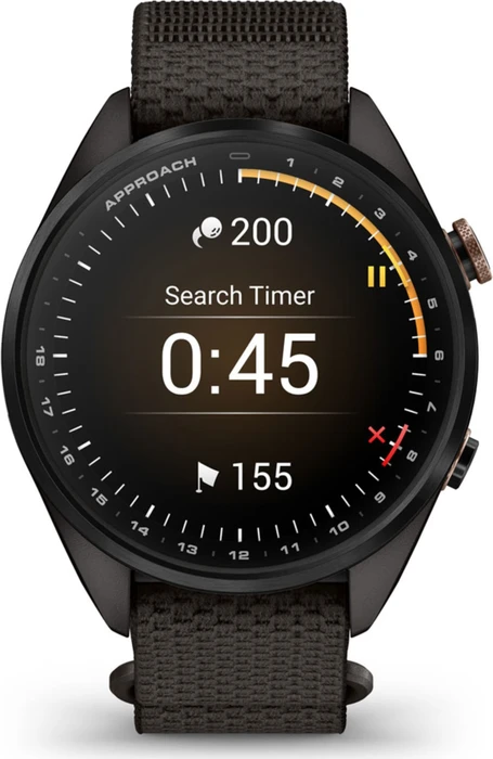 Garmin Approach S72 43mm carbon gray-heritage bronze dlc titanium/pebble grey
