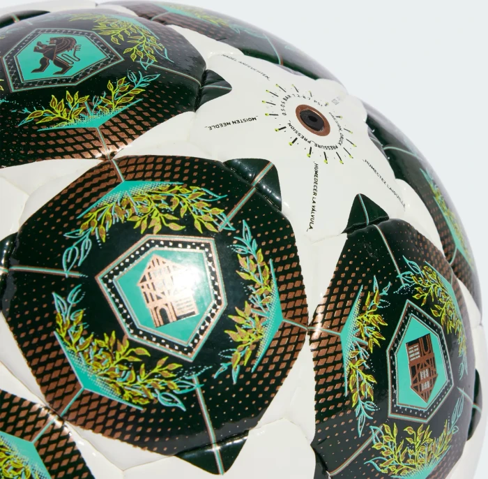 adidas UCL 2024/2025 Knockout Stages Pro Sala Fußball white/shadow green/solar slime