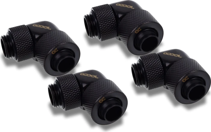 Alphacool Eiszapfen 90° Schlauchanschluss G1/4" auf 13/10mm, deep black, 4er-Pack