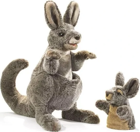 Folkmanis Handpuppe Känguru mit Baby