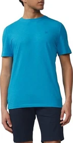 s.Oliver Flammgarnstruktur Logo-Print T-Shirt kurzarm türkis (Herren)