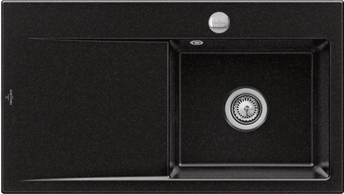 Villeroy & Boch Subway Style 50 Einbau Becken rechts mit Ablauffernbedienung chromite
