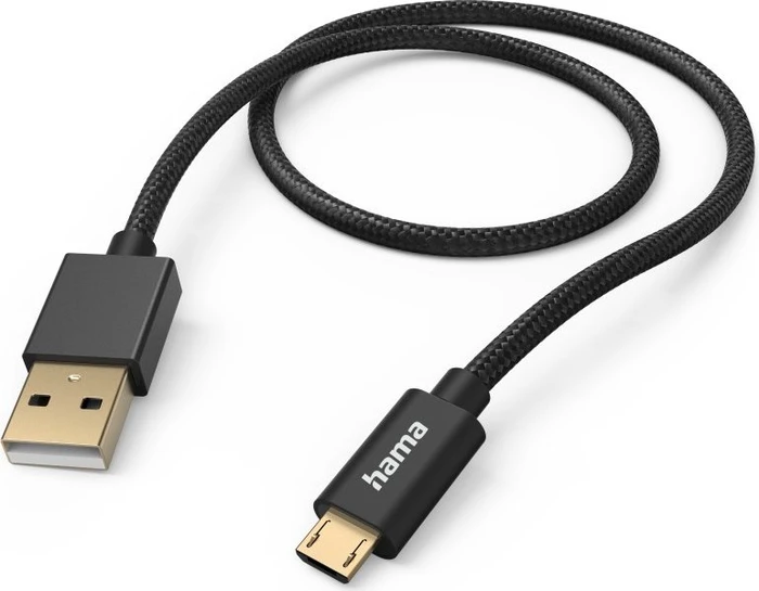 Hama Ladekabel Fabric USB-A/Micro-USB 1.5m Nylon schwarz
