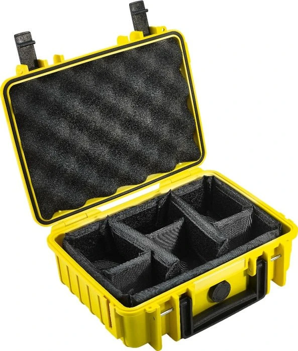 B&W International Outdoor Case Typ 1000 Koffer gelb mit variabler Facheinteilung