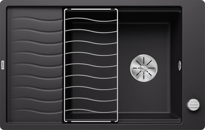 Blanco Elon XL 6 S-F InFino Becken reversibel mit Ablauffernbedienung schwarz