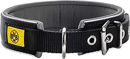 Hunter NEOPREN REFLECT BVB Hundehalsband, Nylon, Neopren gepolstert, reflektierend, 50 (M), schwarz