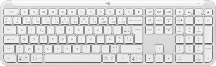 Logitech K950 Signature Slim, Off-White, Logi Bolt, USB/Bluetooth, FR