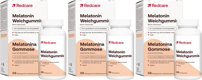 Redcare Melatonin Weichgummis, 180 Stück (3x 60 Stück)