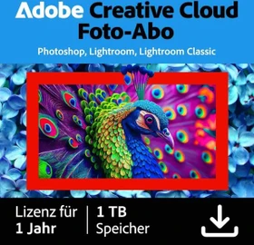 Adobe Creative Cloud 1TB inkl. Photoshop und Lightroom, 1 User, 1 Jahr, ESD (multilingual) (PC/MAC) (65321179)