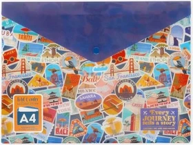 Legami Fold & Order Dokumentenmappe, 1 Fach, A4, quer, Travel
