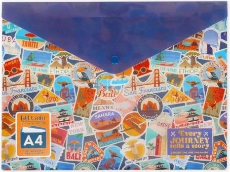 Legami Fold & Order Dokumentenmappe, 1 Fach, A4, quer, Travel