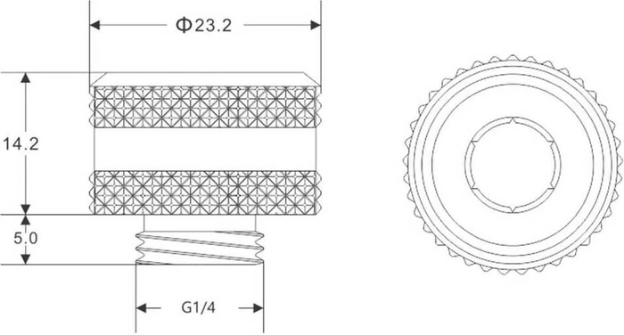 Bykski Anti-Off Rigid Fitting G1/4" auf 14mm, silber