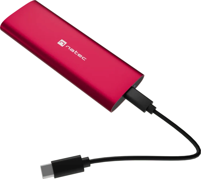 Natec Rhino M.2 NVMe Lite, Ruby Red, USB-C 3.1